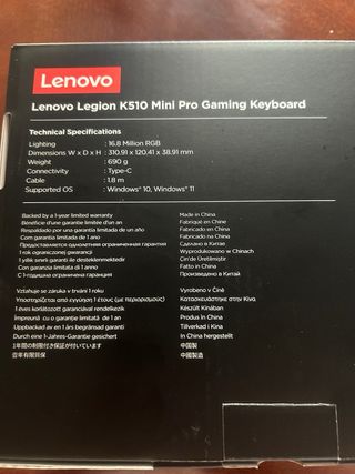Teclado Gaming Lenovo K510 Mini Pro RGB