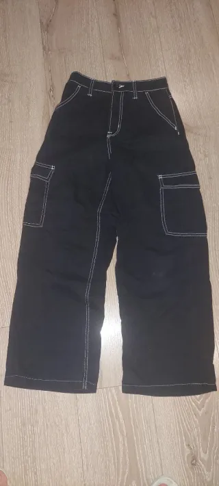 Pantalones cargo negros mujer