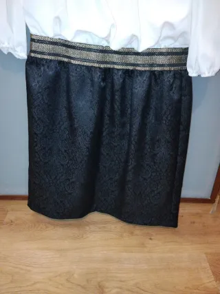Vestido Bsb Blanco y Negro Talla S