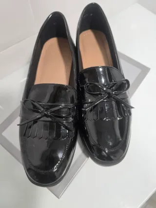 Mocasines charol negros mujer