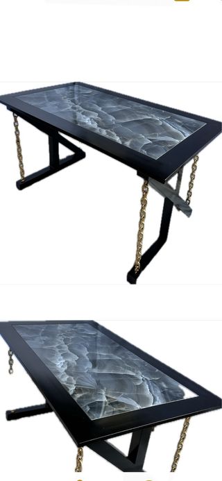 Mesa Comedor/Terraza Metal y Piedra