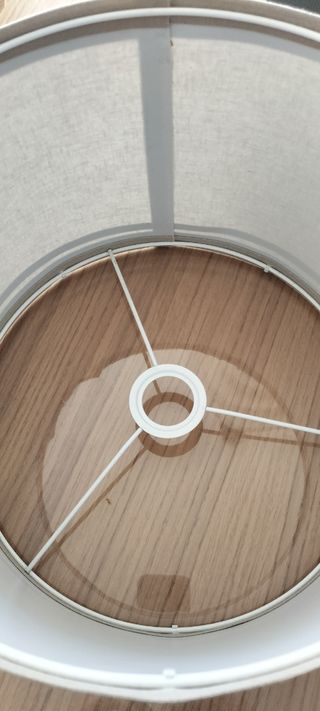 Pantalla lámpara mesa tela.