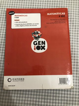 Matemáticas 3º ESO. Libro del estudiante. GENiOX