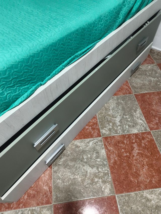 Cama doble juvenil 90 cm con cajon