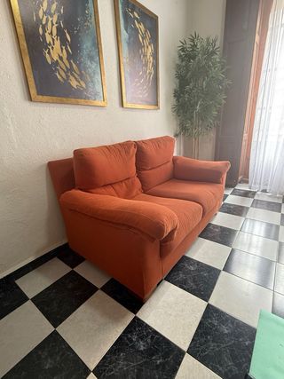 Sofá naranja 2 plazas