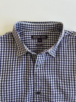 Camisa Michael Kors Talla L Cuadros Morado
