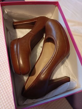 Zapatos Unisa Marrón Tacón Plataforma piel precios