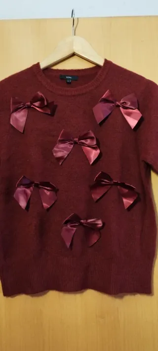 Jersey SOFIA granate con lazos Talla L