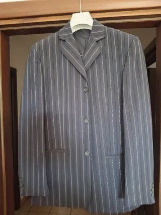 Elegante abito blu a righe tg 48