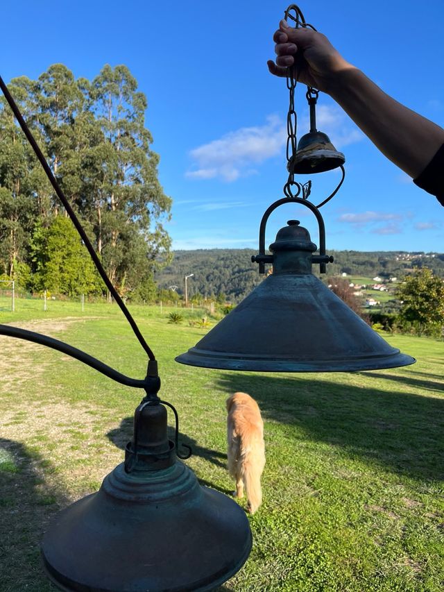 Juego 2 Lámparas Antiguas Metal