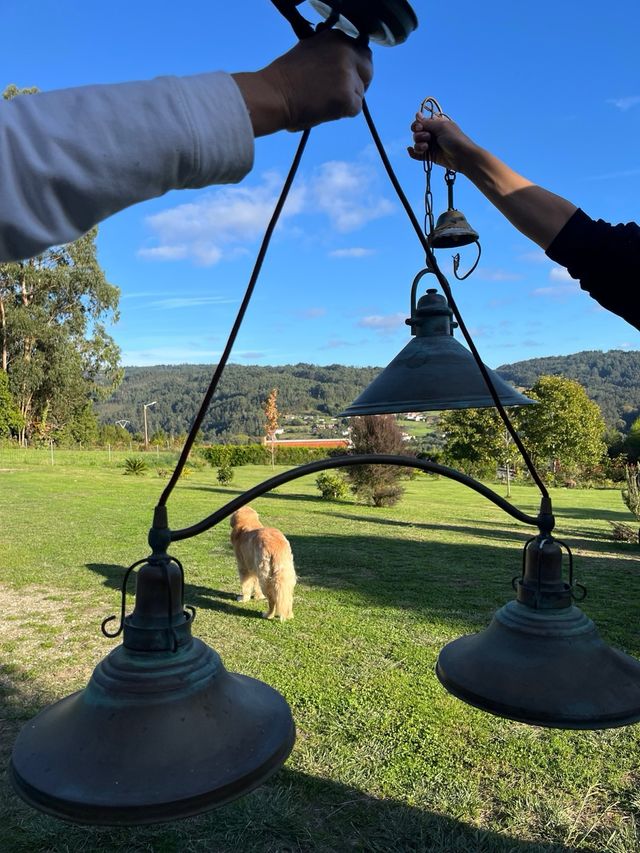 Juego 2 Lámparas Antiguas Metal