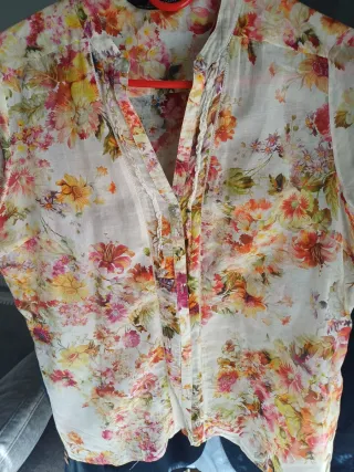 Camisa Zara Mujer Estampada Multicolor
