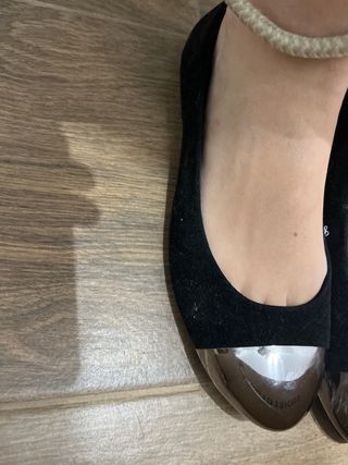 Manoletinas negras con puntera plateada