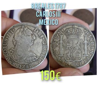 Moneda 8 Reales Carlos III México 1787