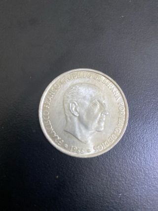 Moneda Plata Peseta 1966 Francisco Franco
