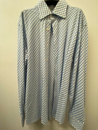 Camicia uomo Claude Andreij quadri azzurri 