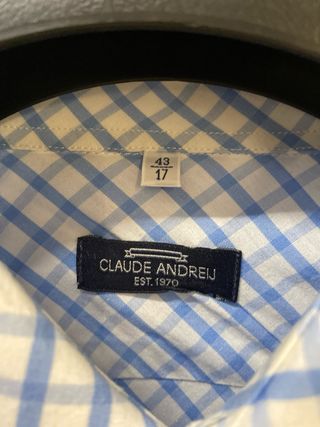 Camicia uomo Claude Andreij quadri azzurri 