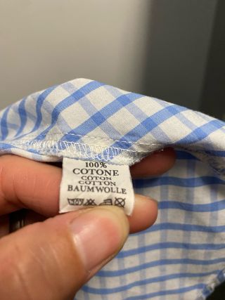 Camicia uomo Claude Andreij quadri azzurri 