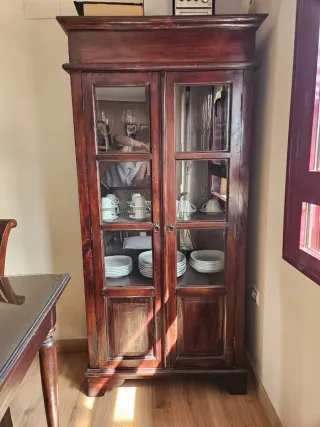 Vetrina in legno di teak e vetro