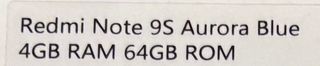 Xiaomi Redmi Note 9S Aurora Blu