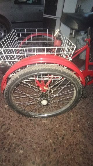 Triciclo Rojo Adultos Cesta 6 Velocidades