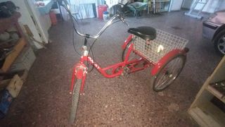 Triciclo Rojo Adultos Cesta 6 Velocidades