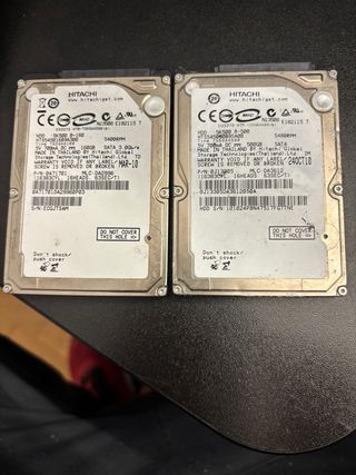 2 Discos Duros Hitachi 2.5 500GB y 160GB