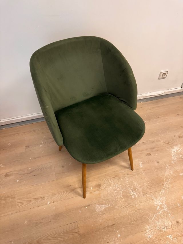 4 Sillas Comedor Terciopelo Estructura Metal