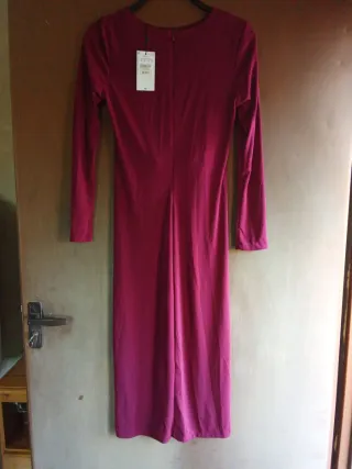 Vestido largo burdeos cruzado