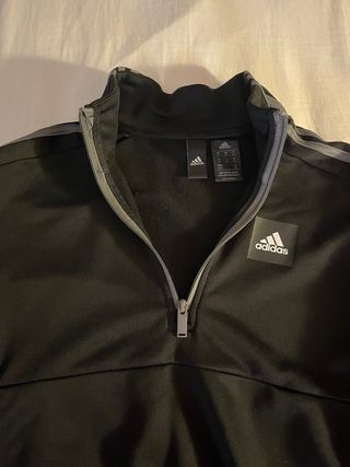 Sudadera Adidas deportiva negra y gris