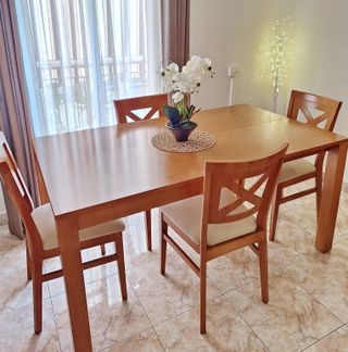 Mesa extensible madera maciza 160x90 cm