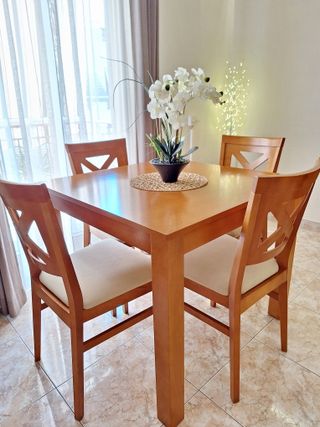 Mesa extensible madera maciza 160x90 cm