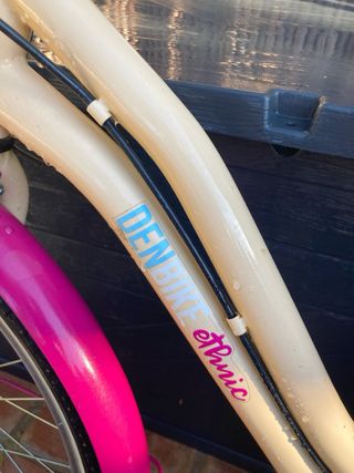 Bicicleta 24 color crema y rosa