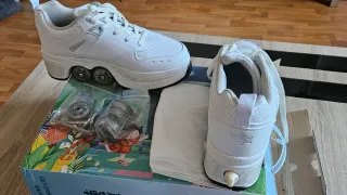 Zapatos con ruedas blancos