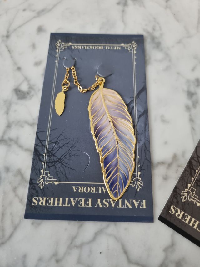 2 Marcapáginas Pluma Metal