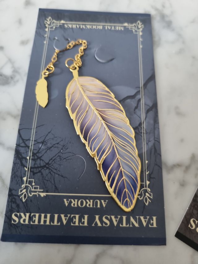 2 Marcapáginas Pluma Metal