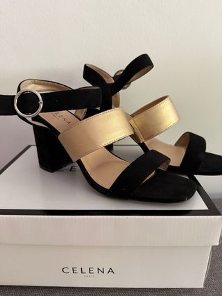 Zapatos de fiesta Celena negros/dorados talla 39
