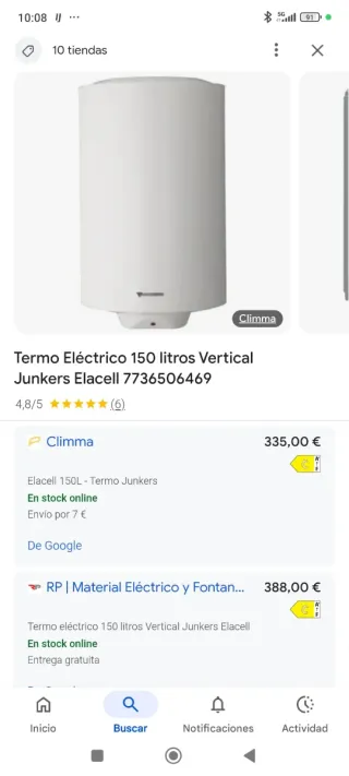 Termo Junkers 150L sin usar. Precio negociable 