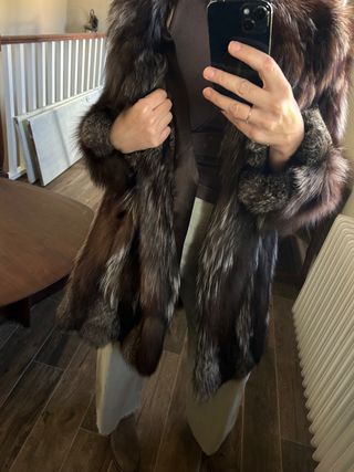 Chaquetón de zorro plateado