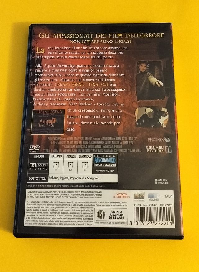 DVD Urban Legend - Final Cut (Italiano)