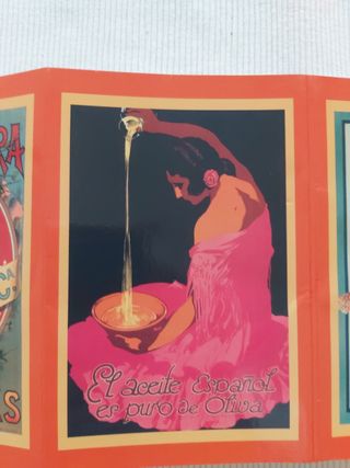 Acordeón Postales Anuncios Antiguos