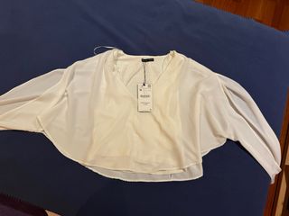 Blusa Zara Blanca Talla M