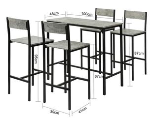 Conjunto de mesa y sillas altas