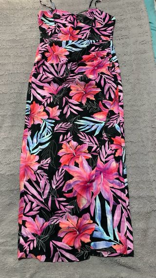Vestido largo floral Zara