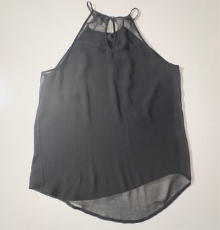Top Bershka Negro Transparente