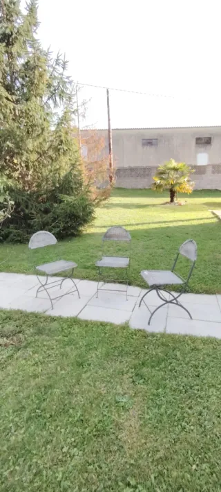 Set di 3 sedie da giardino in metallo battuto