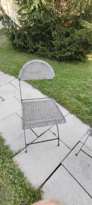 Set di 3 sedie da giardino in metallo battuto