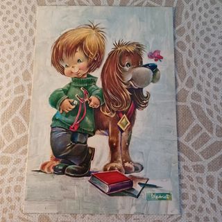 8 Postales Vintage de Animalitos. I.Vernet