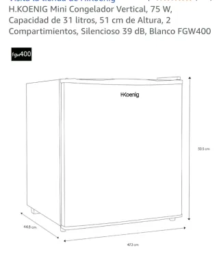 Mini Congelador H.Koenig Blanco FGW400