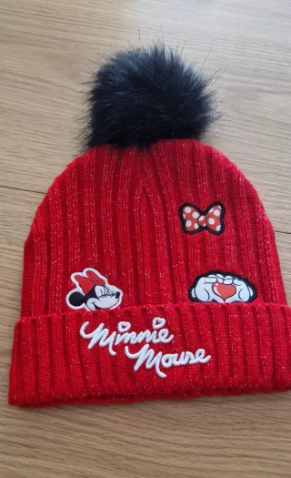 Gorro Minnie Mouse con pompón negro